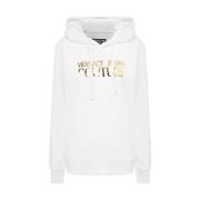 Versace Jeans Couture Vit hoodie med 3D-logotyp White, Dam