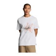 Lyle & Scott SS T-shirts 3D Linje Grafisk T-shirt White, Herr