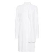 Yohji Yamamoto Vit Frontknut Blus White, Dam