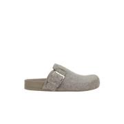 Loewe Grön Mocka Platta Sandaler Green, Dam