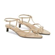 Jil Sander Mörk Sandal Bur Stil Beige, Dam