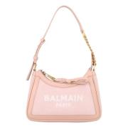 Balmain Nude Pink Mocka Axelväska Pink, Dam