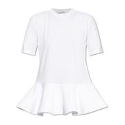 Alaïa Peplum T-shirt White, Dam