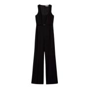 Twinset Jumpsuit med utsvängda ben Black, Dam