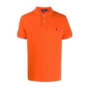 Polo Ralph Lauren Mesh Stickad Polo Tröja Orange, Herr