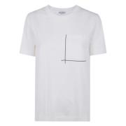 Brunello Cucinelli Klassisk Fick T-shirt White, Dam