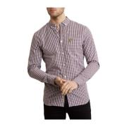 Lyle & Scott Slim Fit gingham -skjorta Purple, Herr