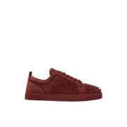 Christian Louboutin Brun Mocka Sneakers med Nitar Brown, Herr