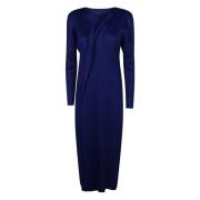 Issey Miyake Midi Våg Klänning Blue, Dam