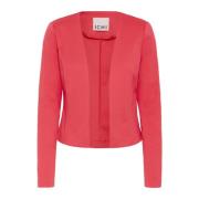 ICHI Geranium Blazer Kort Jacka Red, Dam