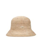 Borsalino Monogram Strohhatt Chaff Stil Beige, Dam