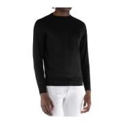 People of Shibuya Svart Crewneck Tröja med Ribbed Detaljer Black, Herr