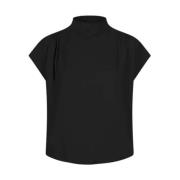 Dante 6 Svart Draperad Jersey Topp Black, Dam