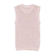 Golden Goose Pastel Pink Sequin Tank Top Pink, Dam