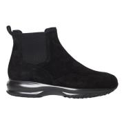 Hogan Svarta Mocka Ankelboots Aw23 Black, Dam