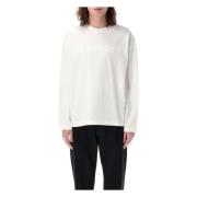 Jil Sander Porslin Logo T-shirt med Oversized Passform White, Herr