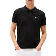 Tommy Jeans Svart Polo Tröja Regular Fit Black, Herr