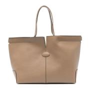 Tod's Läder Folio Väska i Beige Beige, Dam