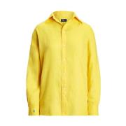 Polo Ralph Lauren Ren Linne Klassisk Skjorta Yellow, Dam