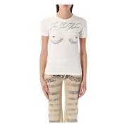 Jean Paul Gaultier Grafiskt Tryck Offwhite Svart T-shirt White, Dam