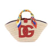 Dolce & Gabbana Kendra Liten Shopper Väska med Carretto Print Multicol...