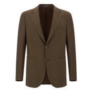 Boggi Milano Jacka I Ren Ull Crepe Brown, Herr