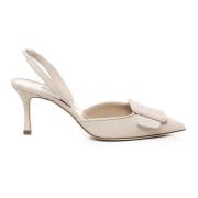 Manolo Blahnik Eleganta klackskor Maysli Beige, Dam