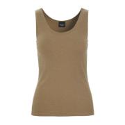 Bitte Kai Rand Rib Tank Top Muskot Beige Brown, Dam