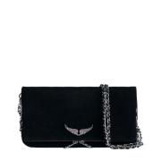 Zadig & Voltaire Svart Mocka Rock Party Clutch Black, Dam