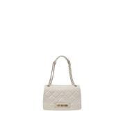 Moschino Ivory Axelväska Hjärtstängning Beige, Dam