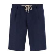 Boggi Milano Bermudashorts i linne Blue, Herr