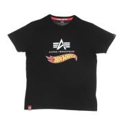 Alpha Industries Hot Wheels Flag Tee - Herr T-shirt Black, Herr