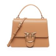 Pinko Love Bag Top Handle Kamel Läder Brown, Dam