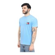 Tommy Jeans Blått Logotyp Bomull T-shirt Blue, Herr