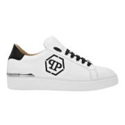 Philipp Plein Vita Läder Hexagon Lo-Top Sneakers White, Herr