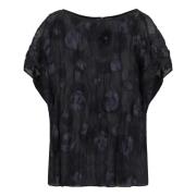 Emporio Armani Polka-dot Jacquard Blouse Blue, Dam