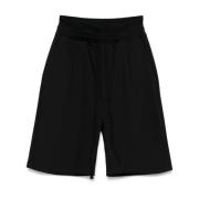 Thom Krom Svarta Lager Shorts med Dragsko Black, Herr