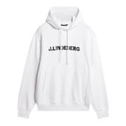 J.Lindeberg Vit Hoodie Callan Bomull Jersey Tröja White, Herr