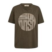 MOS MOSH Vintage-stil Sea Turtle T-shirt Green, Dam