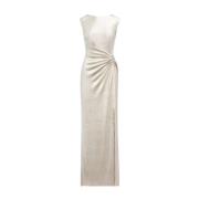 Ralph Lauren Metallic Knit Gown Beige, Dam