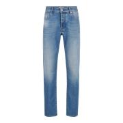 Iceberg Snickare passform 5-ficka indigo denim byxor Blue, Herr