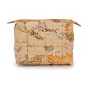 Alviero Martini 1a Classe Elegant World Map Tote Bag Beige, Dam