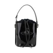 Vivienne Westwood Lackläder Dragsko Hinkväska med Orb-detaljer Black, ...