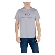 Armani Exchange Grå Tryckt Rund Hals T-shirt Gray, Herr