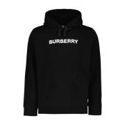 Burberry Hoodie med rund hals och logotyp Black, Herr