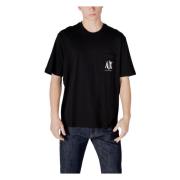 Armani Exchange Svart bomulls-T-shirt med ficka Black, Herr