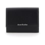 Acne Studios Svart Trippel Plånbok med Tryckknapp Black, Herr