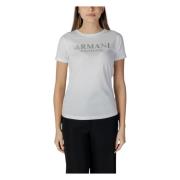 Armani Exchange T-shirt i bomull med korta ärmar White, Dam