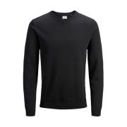 Jack & Jones Svart Bomull V-ringad Tröja Black, Herr