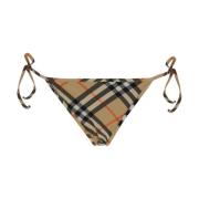 Burberry Beige Bikiniunderdel med Rutigt Tryck Kvinna Beige, Dam